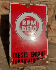 1930's Old Vintage Rare Caltex RPM DELO Motor Oil Ad Porcelain Enamel Sign Board picture