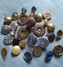 29 Vintage Ornate Metal Buttons. picture