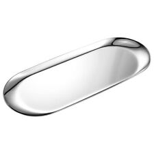 Silver Oval Vanity Tray, Stainless Steel Jewelry Tray, Bathroom Tray, Makeup ... picture