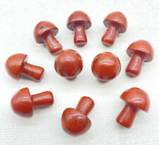 20pcs Mini Natural Red Jasper Stone Mushroom Hand Carved Crystal Healing picture