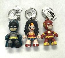 Mezco Toyz Mez-Itz DC Universe Batman, Wonder Woman, and Flash keychain figures picture
