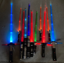 Lot 11 Light Up Star Wars Light Sabers Hasbro Lucasfilm Red Blue Green Purple picture