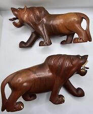 Vintage Wood Carved Lions picture