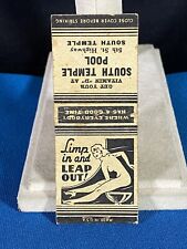 South Temple Pool Girlie Advertising Vintage Matchbook Cover picture