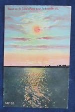 1912 Sunset on St John's River Jacksonville Florida Postcard Saint Cloud Cancel picture