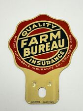 Vintage Antique Farm Bureau Insurance License Plate Topper NOS picture
