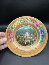 Vintage BERCHTESGADEN Hand Painted Wooden German Plate, Small 7” Rare picture
