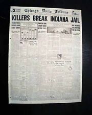 Outlaws AL BRADY GANG Greenfield Indiana Jail Break Murder Escape 1936 Newspaper picture
