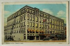 Findlay OH Ohio Phoenix Hotel Street View Cars Vintage 1930 Postcard L6 picture