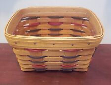 Longaberger Basket 1998 Slanted With Stripes And Plastic Liner picture