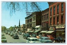 c1960 View Down Elm Street Exterior Building Westfield Massachusetts MA Postcard picture