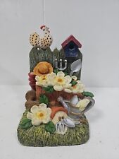 Vintage Youngs Garden Shed Book End Flowers Rooster Fence picture