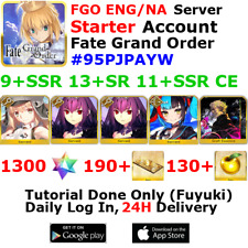[ENG/NA][INST] FGO / Fate Grand Order Starter Account 9+SSR 190+Tix 1320+SQ #95P picture