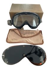 WWII 1944 US ARMY Officer B-8 Flight Flying Goggles Box Lenses Complete Polaroid picture