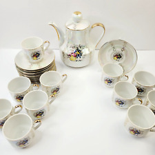 VTG 26 pc Winterling Bavaria Roslau Teapot Tea Set Saucers Demitasse Cups Couple picture