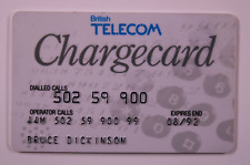 Iron Maiden Bruce Dickinson British Telecom Chargecard Owned Used Circa 1990's picture