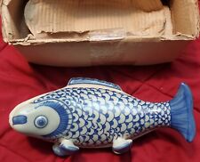Rare Vintage Chinese Oriental Lidded Fish Carp Dish Classic Design picture