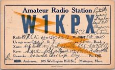 MATTAPAN, Massachusetts Postcard QSL Amateur Ham Radio Card 
