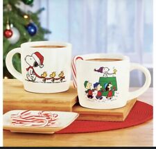 Peanuts Snoopy Woodstock Collector's 2 Cocoa Mugs Holiday Christmas Gift Set picture