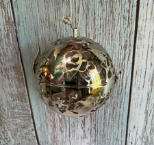 Vintage Silverplate Potpurri Pomander Hinged Metal Ball Ornament picture