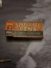 Vintage Speedball Pens Box With 9 Orignal Tips B-4 picture