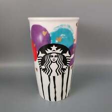 Starbucks  2016 Colorful Balloons W/ Gold Hearts 12OZ Hot Tumbler. NWT picture