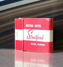 Rare Vintage Matchbook J4 Alton Illinois Stratford Motor Hotel Stripes Hilltop  picture