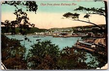 1910's Oban From Above Railway Pier Scotland Buildings Ships Posted Postcard picture