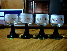 SCHMITT SOHNE GERMANY ROEMER WINE GLASSES X 4  GREEN FOR MOSEL WINE 1980'S PROMO picture