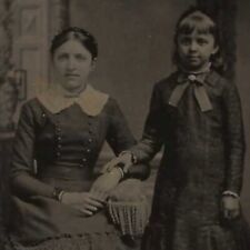 Sweet Antique Tintype Two Young Women Victorian Photograph picture