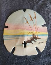 Hand Painted Sand Dollar Signed By Artist, Beach And Ocean Scene picture
