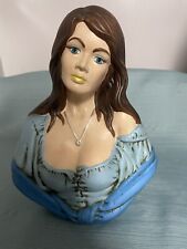 Vintage 1972 Holland Mold Pirate Gypsy Wench Bust Ceramic Statue picture