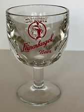 Leinenkugel's Beer Heavy, Thick Glass Thumbprint Goblet w/Indian Princess Logo picture