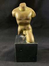 VTG MARK YALE HARRIS Nude Male Brass Bust Statue Fine Art 6/6 Charity DS42 picture