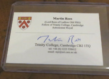 Martin Rees British cosmologist astrophysicist signed autographed business card picture