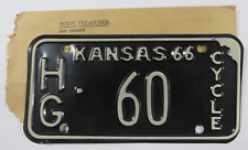 Vtg 1966 HODGEMAN COUNTY, KANSAS License Plate MOTORCYCLE #HG 60 Tag NEW UNUSED picture