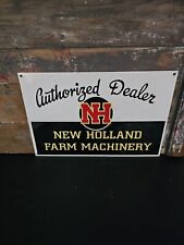Metal Authorized Dealer New Holland Farm Machinery Sign Farm Tractor Garage  picture