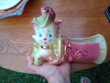 Vintage 1989 Hull Ceramic Cat with Hat Planter Figure USA picture