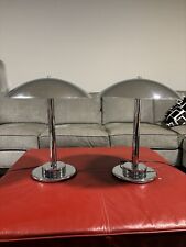 Vintage MCM Space Age Atomic Chrome Mushroom Dome Table Lamp Tested Art Deco picture