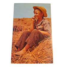 Postcard Greetings From The Amish Country Amish Boy In Field Of Wheat Unposted picture
