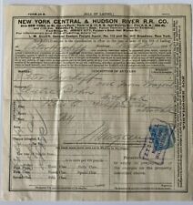 1901 New York Central & Hudson River RR Co Bill of Lading 1898 documentary stamp picture
