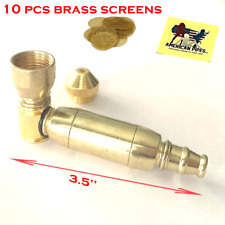 Americanpipes™️ brass metal Tobacco Smoking Pipe large bowl w 10-brass screen picture