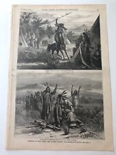 1881 Leslie’s Antique Print Life Among the Apache Indians #8821 picture
