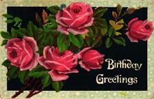 Birthday Greetings Red Roses Postcard picture