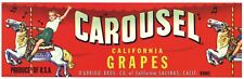 CAROUSEL Brand, D'Arrigo Bros, Salinas, CA *AN ORIGINAL GRAPE CRATE LABEL* M03 picture