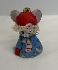 Vintage Christmas Bell Ornament Jasco Lil Chimer Hand Painted Mouse 2.75” picture