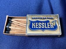 Rare Vintage Matchbox Ephemera Kessler Blended Whiskey Smooth As Silk Matches picture