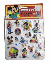 Vintage Walt Disney Productions Puffy Stickers Fun Mickey Mouse Summer Ephemera picture