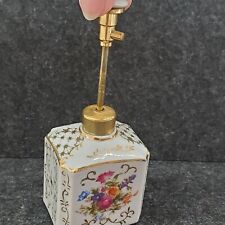 Works Antique Perfume Atomizer Porcelain Handpainted Bottle Brass Sprayer Wales picture