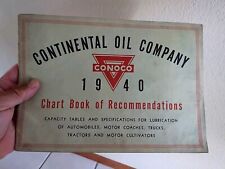 Vtg Conoco 1940 Chart Book Recommendations Capacity Tables Lubrication Oil Gas picture